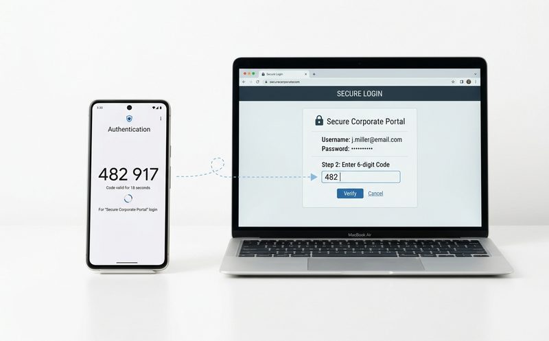 スマートフォンに認証コードが表示される画面